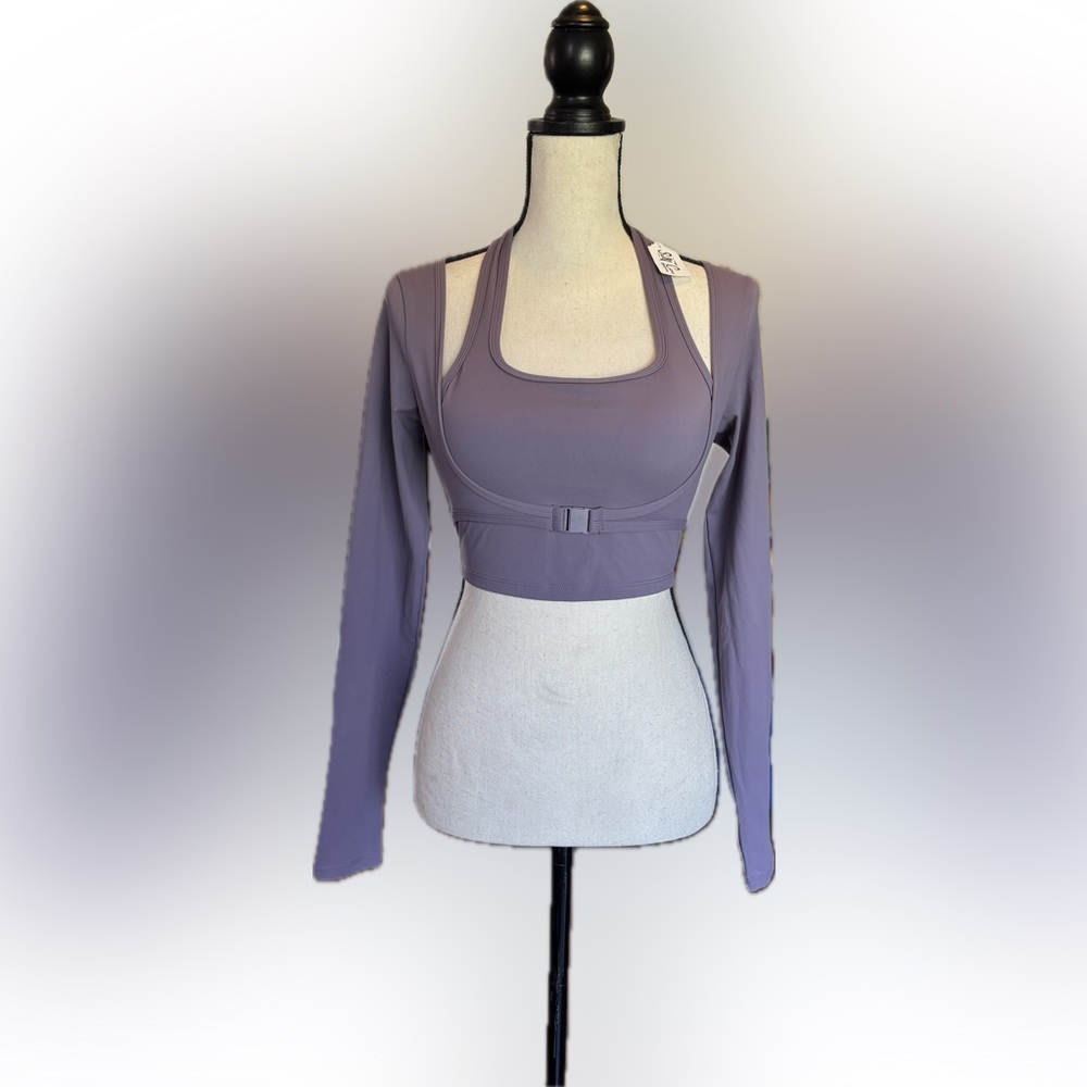 PURPLE HALTER BRA CROP TOP